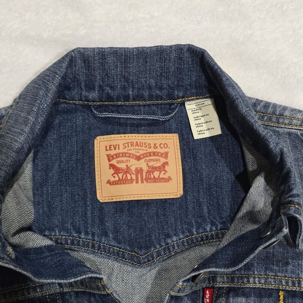 Levi’s ✦ Vintage Blue Sleeveless Denim Vest ✦ Classic Trucker Cotton Layering S - Picture 4 of 13